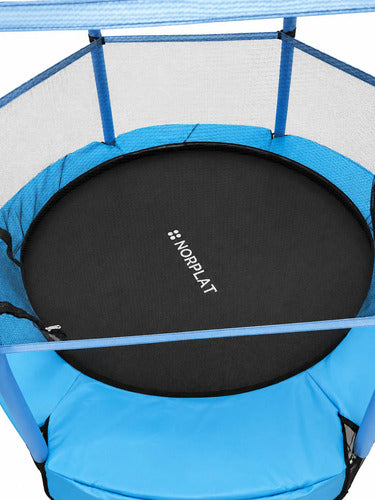 Cama Elástica Para Niños 1.4m Saltarina Trampolin - Norplat Negro Celeste