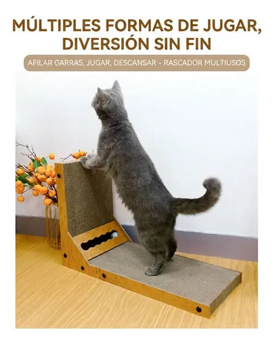 Rascador Para Gatos Norplat - Vertical Diseño L De Cartón  Marrón
