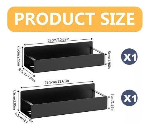 2 Estante Organizador Magnético Cocina Multiuso - Norplat Negro