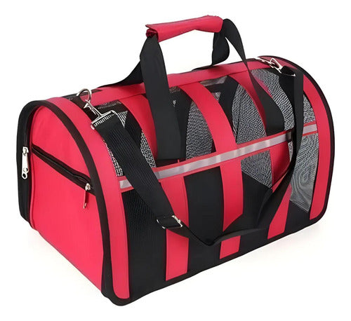 Bolso Transporte Mascota Norplat - Transportador Perro Gato Rojo
