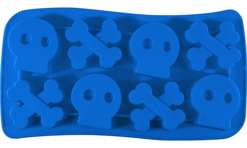 Molde De Silicona Para Calaveras Y Huesos De Hielo - Cukin Celeste