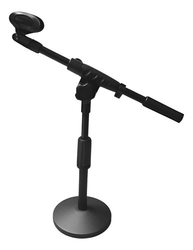 Atril Micrófono Pedestal Sobremesa Escritorio - Norplat Negro