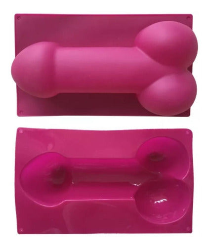 Molde De Silicona Pene Grande Queque Despedida Solteras Fucsia