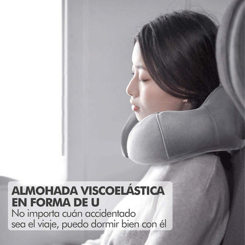 Almohada Cuello Especial Para Viajes Cojin Cervical Norplat Gris