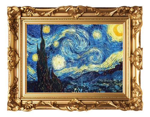 Bordado Pintura Diamante - 40x30cm Diseños Varios - Norplat 05 - La Noche Estrellada