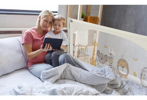 Baranda Cama Seguridad Bebe Plegable Ajustable 200cm Norplat Beige Zoológico