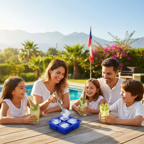 Molde De Silicona Para Cubos De Hielo 5cm - Cukin Azul Eléctrico