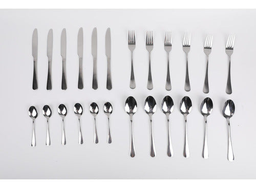 Juego Servicio Cubiertos 24 Piezas Acero Inoxidable Norplat Plateado