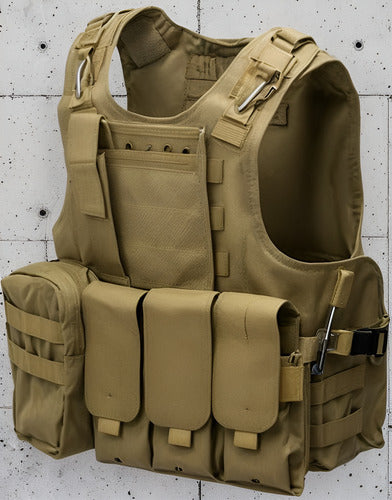 Chalecos Tacticos Norplat Chaleco Tactico Ajustable Molle Marrón L