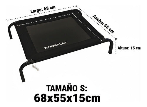 Cama Elevada Altura Para Mascota Perro Gato Talla S Norplat Negro Elevado