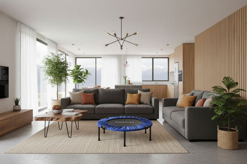 Trampolín Fitness 100cm Plegable Cama Elástica - Norplat Azul