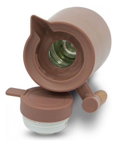 Jarra Termica Norplat 1 Litro Vidrio Aislante Calor Frio Rosa