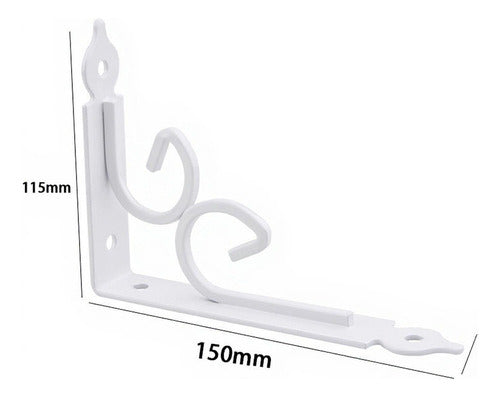 6 Soporte Repisa Flotante Estante Metal Pared Ángulo Norplat Blanco