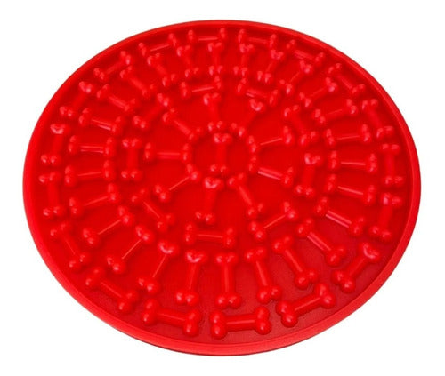 Licking Mat De Huesos Comedero Lento Reduce Ansiedad - Wuf Rojo