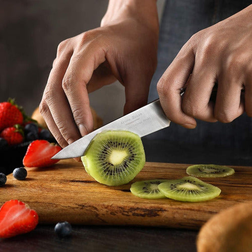 Cuchillo Santoku 5.5  Profesional Acero Inoxidable - Cukin Plateado
