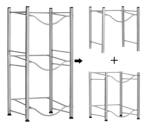 Rack Estante Organizador De 3 Botellones Bidones Agua 20 L Blanco
