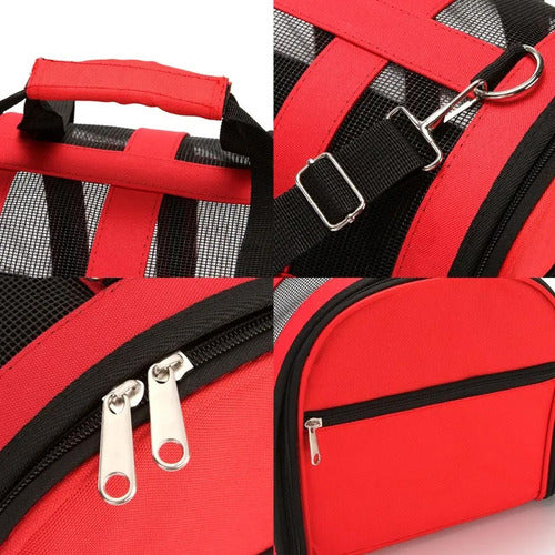 Bolso Transporte Mascota Norplat - Transportador Perro Gato Rojo