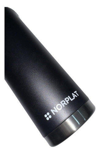 Termo De Agua Caliente Matero 1 Litro Acero Premium Norplat Negro