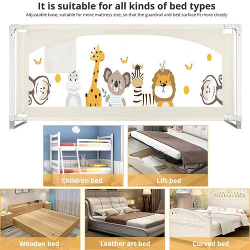 Baranda Cama Seguridad Bebe Plegable Ajustable 200cm Norplat Beige Zoológico