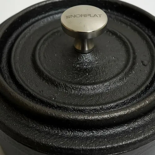 Mini Olla Cacerola Hierro Fierro Fundido Induccion - Norplat Negro