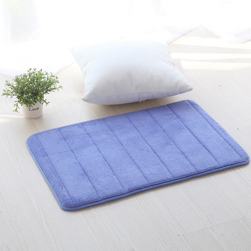 Alfombra Baño Engomado Antideslizante 60x40cm Suave Norplat - Celeste - Lisa