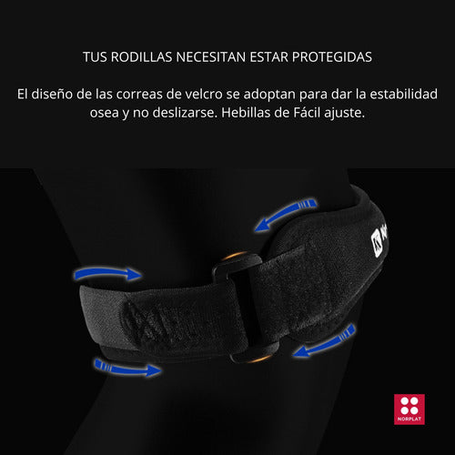 Pack 2 Menisqueras Neoprene Soporte Rotuliano Ajustable Negro M