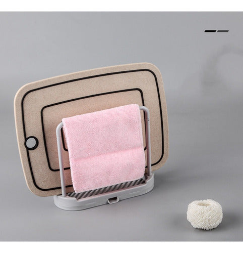 Rack Organizador De Esponja Y Paño De Cocina - Cukin Gris