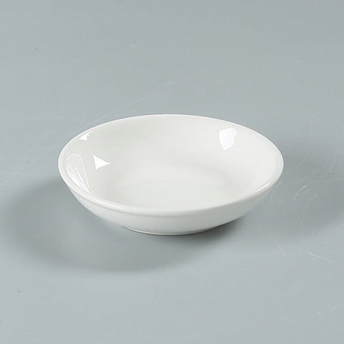24 Pocillos Norplat De Cerámica - Salsa Soya Pebre 7.5x2.2cm Blanco