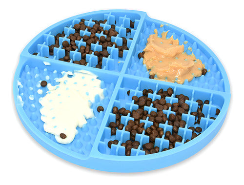 Plato Anti Ansiedad Come Lento Para Perro Mascota - Celeste Celeste