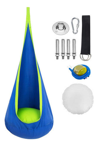Columpio Sensorial Hamaca Colgante Niños + Cojín - Norplat Azul