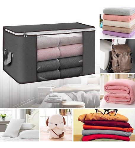 4 Unidades Organizador De Bolsas De Almacenamiento De Ropa Negro Lisa