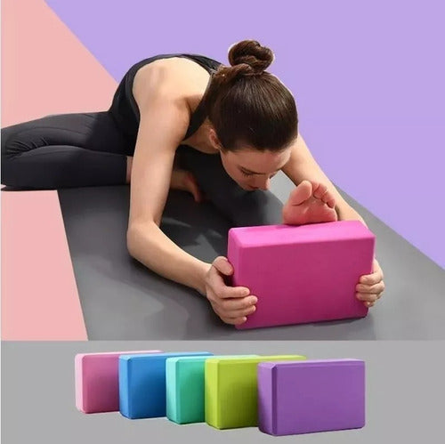 Fitness Yoga Ladrillo Goma Eva Bloque Pilates Deporte 180g Violeta