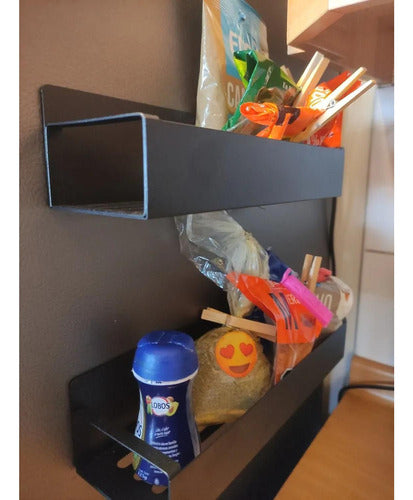 2 Estante Organizador Magnético Cocina Multiuso - Norplat Negro