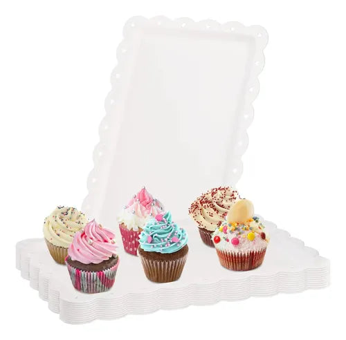 Set 2 Bandejas Rectangular Norplat Ideal Para Brazo De Reina Blanco