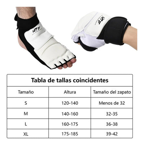 Guantes Y Empeineras De Entrenamiento De Taekwondo - Norplat L Blanco