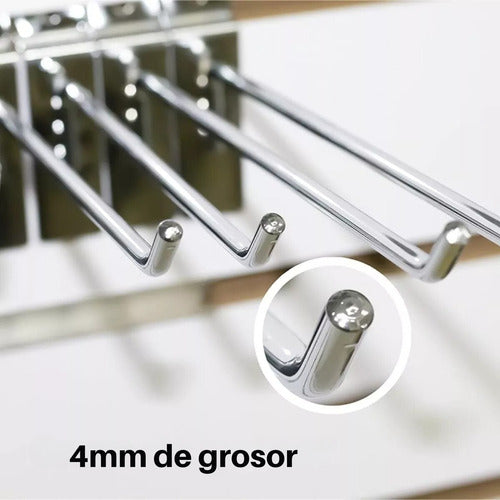 Pack 50 Ganchos Exhibidor 20cm 4mm Panel Ranurado - Norplat Plateado