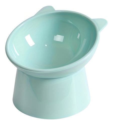 Cuenco Para Mascotas Inclinado Elevado Para Gatos Perros Wuf Azul