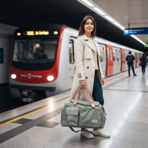 Bolso De Viaje Gran Capacidad Para Hombres Mujeres - Norplat Verde Lisa