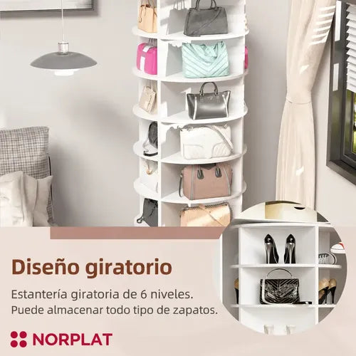 Organizador Estante Zapatero Giratorio 6 Niveles - Norplat Blanco