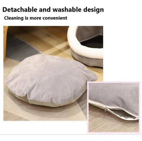 Casa Cama Plush Iglú Nido Mascota Perro Gatos - Wuf Gris 03