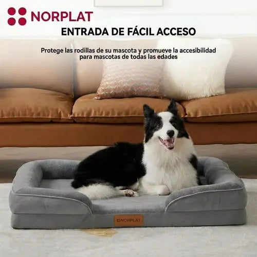 Cama Antiestres Norplat 90cm Xl - Perro Colchon Ortopédica  Gris Claro Ortopédico