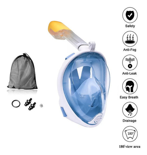 Mascara De Snorkel Buceo Fullface Completa C/ Soporte Camara