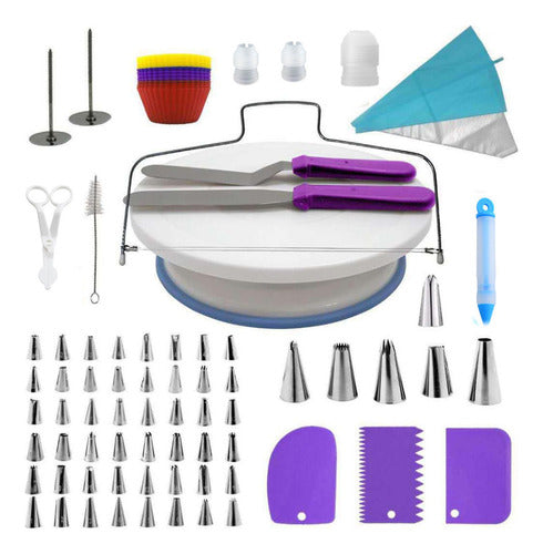 Kit Boquillas Repostería Con Soporte Giratorio 106u Norplat Blanco