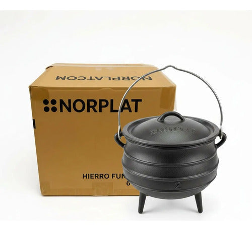 Olleta Olla Hierro Fierro Fundido 6 Litros + Tapa - Norplat Negro