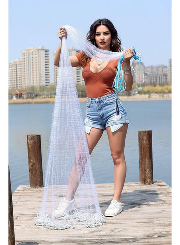 Red De Pesca De Fundición Agua Dulce Y Salada 360cm Norplat Blanco