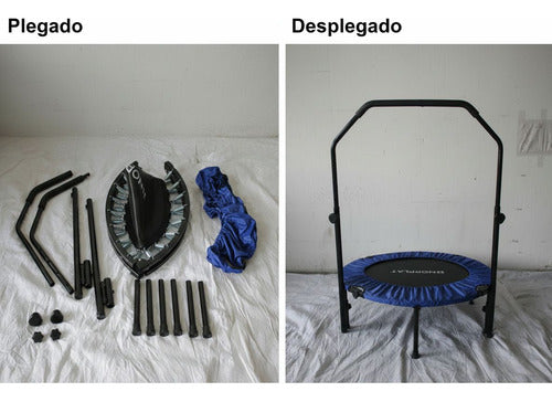 Trampolín Fitness Norplat Plegable 100cm 1m Cama Elastica Azul