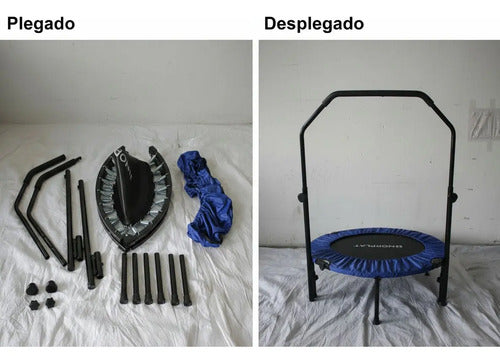 Trampolín Fitness Norplat Plegable 100cm 1m Cama Elastica Azul