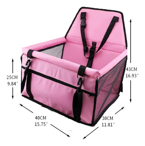 Norplat Asiento Auto Mascota Reforzado Plegable Seguridad Rosa Claro