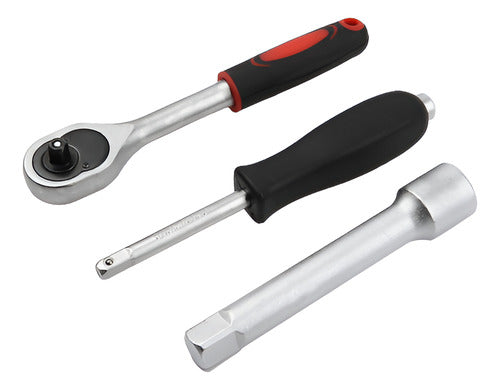 Caja Herramientas Dados Llaves 94 Piezas Acero Crv - Norplat Azul