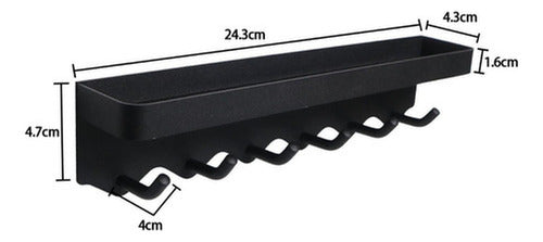 Colgador De Llaves Con Compartimiento Organizador - Norplat Negro